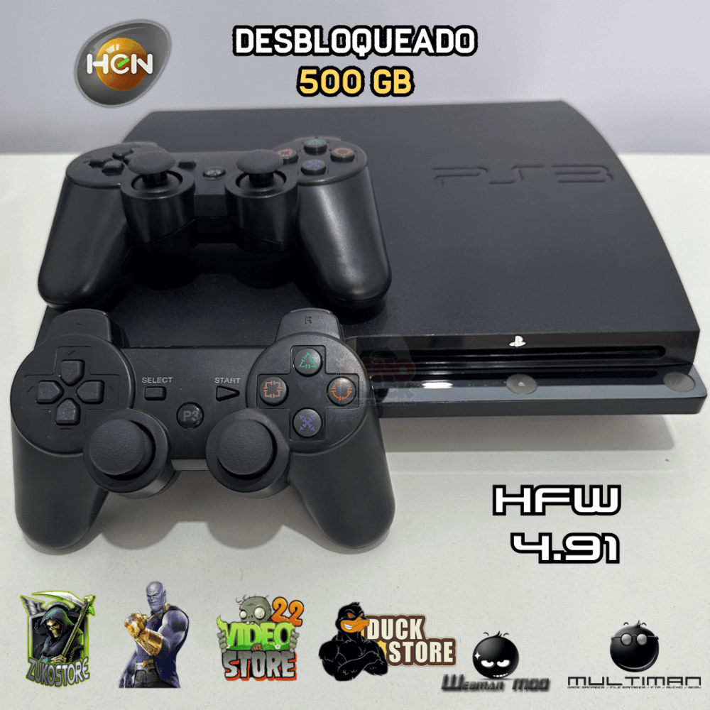 Console PlayStation®3 Slim Desbloqueado HEN 500GB - PS3 Slim 500GB - Imagem 2