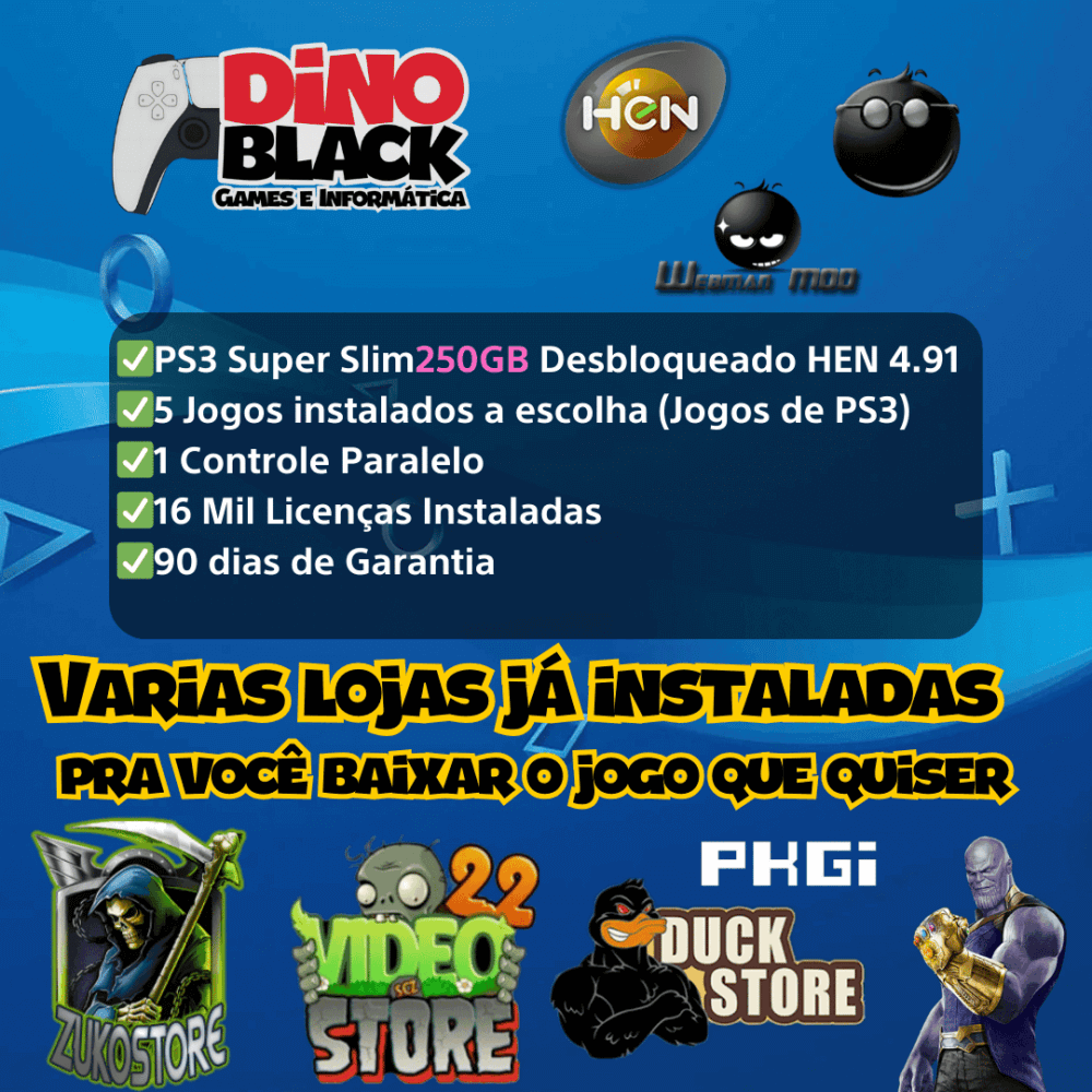 Console PlayStation®3 Super Slim Desbloqueado HEN 500GB - Imagem 7