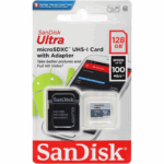 Cartão Micro SD SanDisk Ultra 128GB, Com Adaptador 100MB/s - Original