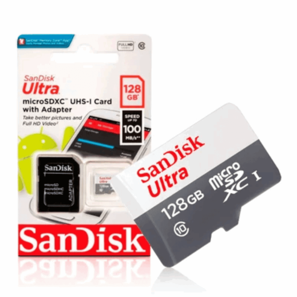 Cartão Micro SD SanDisk Ultra 128GB, Com Adaptador 100MB/s - Original - Imagem 2