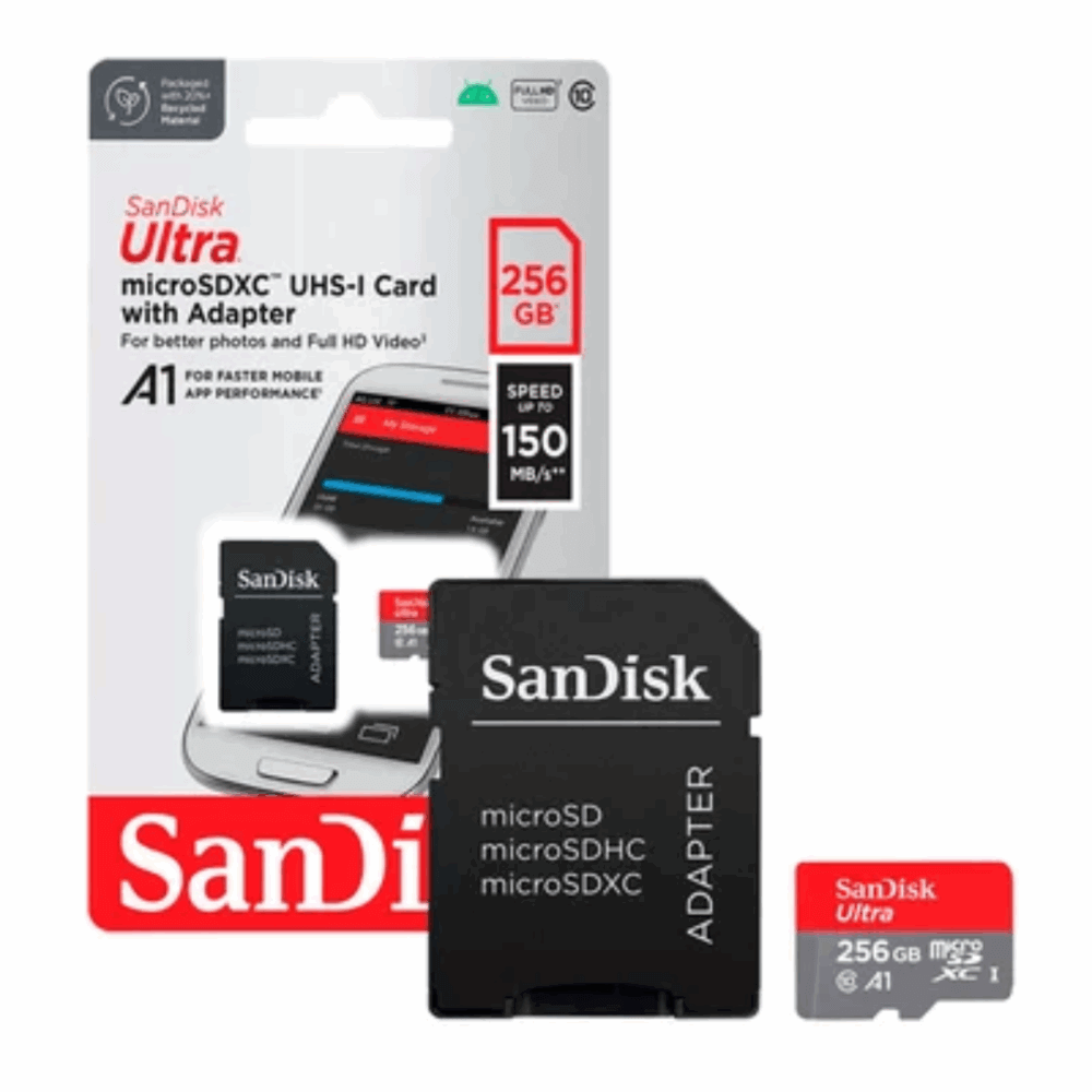 Cartão Micro SD SanDisk Ultra 256GB, Com Adaptador 100MB/s - Original - Imagem 2