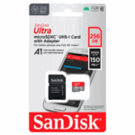 Cartão Micro SD SanDisk Ultra 256GB, Com Adaptador 100MB/s - Original