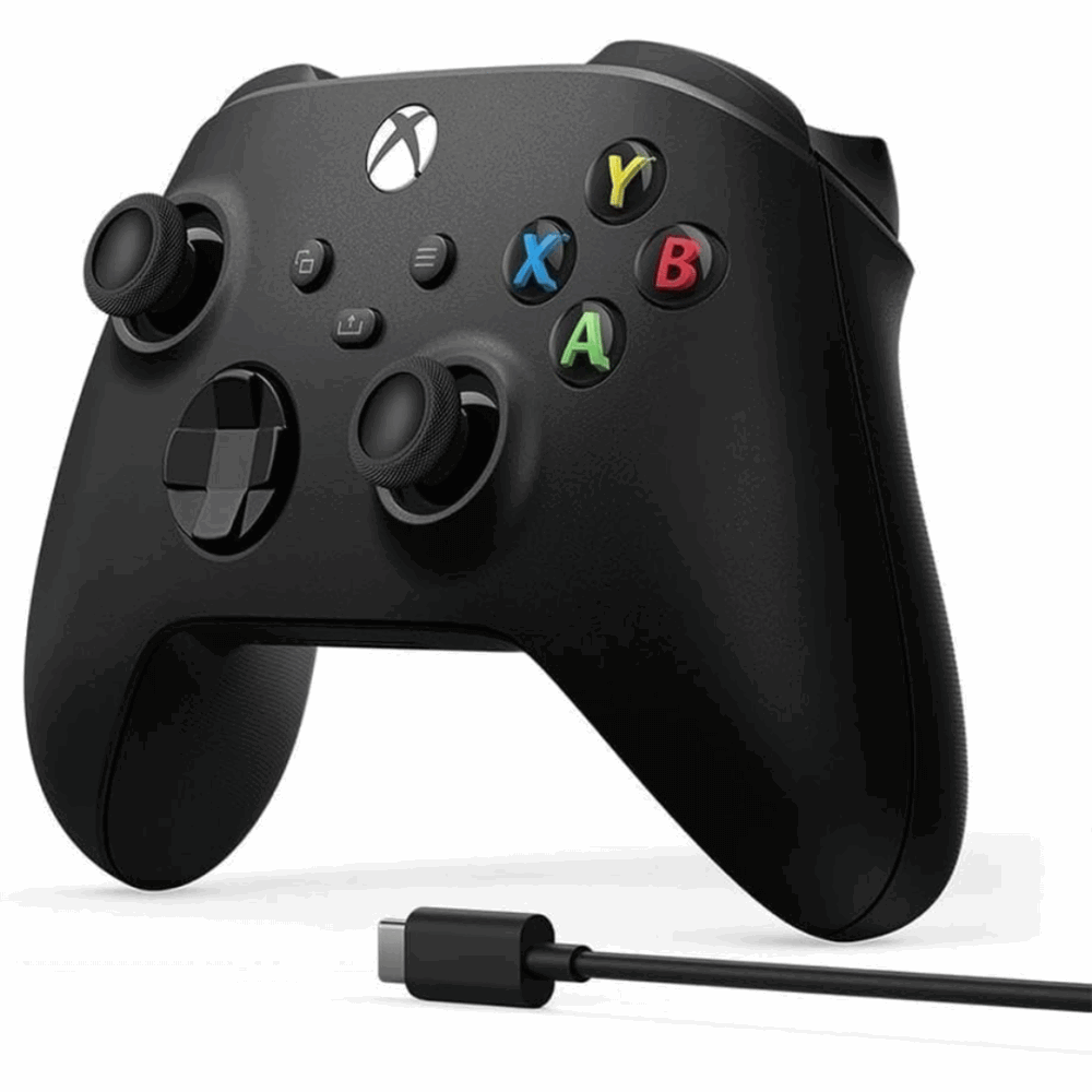 Controle Sem Fio Xbox – Carbon Black - Com Fio - Imagem 3