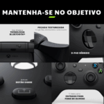 Controle Sem Fio Xbox – Carbon Black - Com Fio - Imagem 8