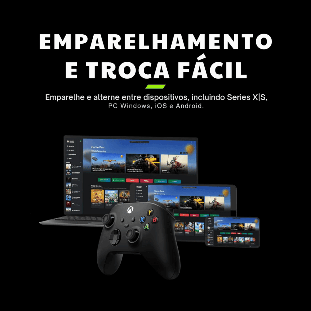 Controle Sem Fio Xbox – Carbon Black - Com Fio - Imagem 10