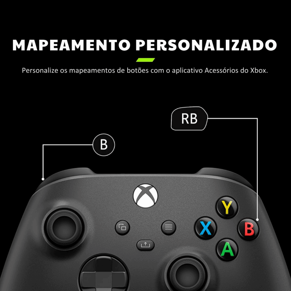 Controle Sem Fio Xbox – Carbon Black - Com Fio - Imagem 7