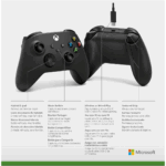 Controle Sem Fio Xbox – Carbon Black - Com Fio - Imagem 5