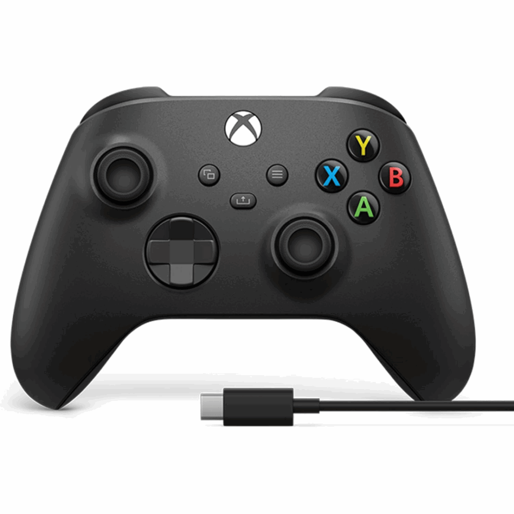 Controle Sem Fio Xbox – Carbon Black - Com Fio - Imagem 2