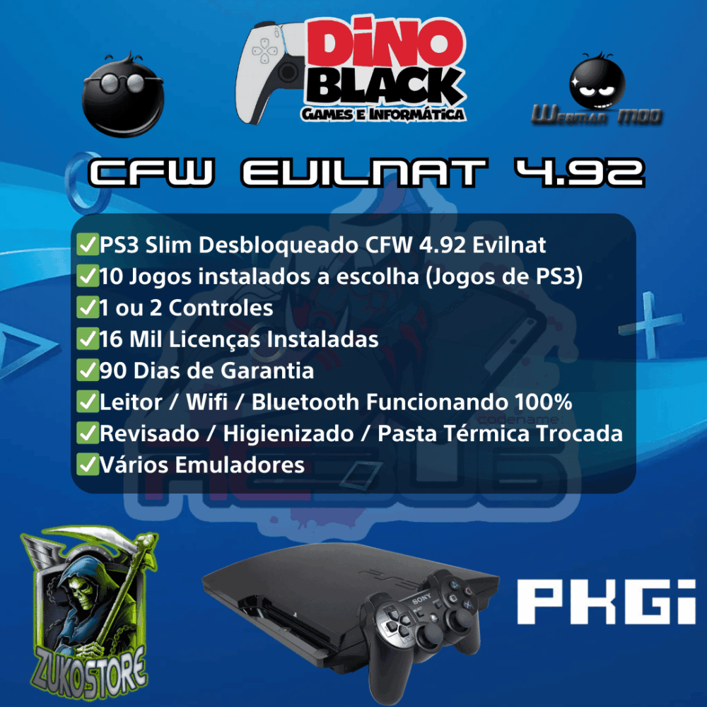 Console PlayStation®3 Slim Desbloqueado CFW 1TB - PS3 Slim 1TB - Imagem 6