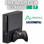 Xbox 360 Super Slim Destravado RGH 3.0 + 70 Jogos - Seminovo